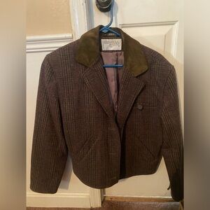 International Scene wool blazer with suede collar.  Size 6.